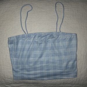 White and light blue tank top